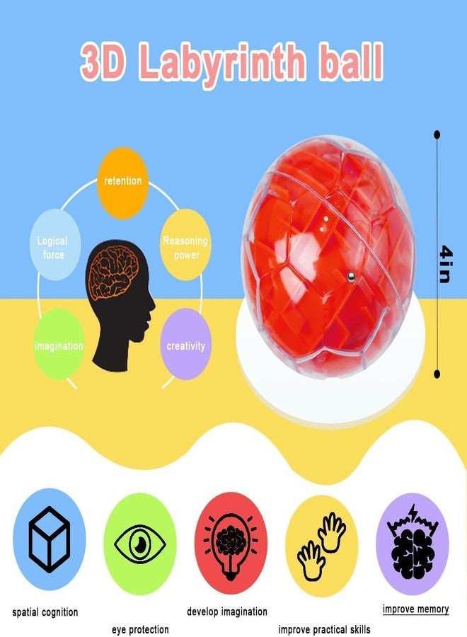 SHOPVILLA كرة أحجية متاهة الجاذبية من شوبفيلا، ألعاب ألغاز ثلاثية الأبعاد للأطفال من عمر 3 سنوات فما فوق، ألعاب كرات، لعبة متاهة داخلية، ألعاب ألغاز سحرية، أحجية ثلاثية الأبعاد مع كرات فولاذية، أفضل هدية للكبار والصغار - Image 2